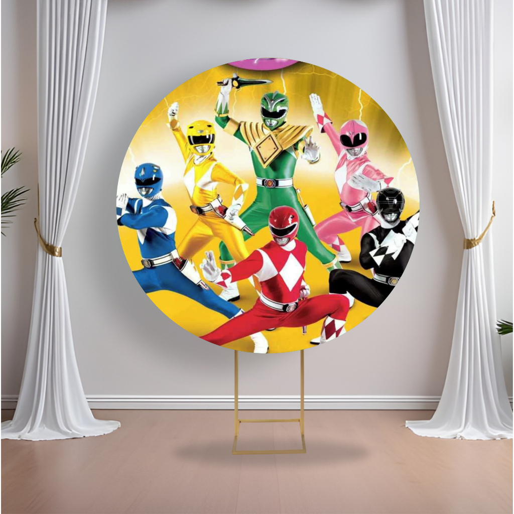 Painel Power rangers- Sublimado Tecido Helanca com Elástico. em Oferta na Shopee
