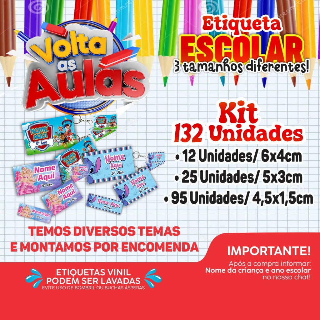 Etiqueta Escolar Infantil Personalizada: Onde Comprar | BuscaProdutos