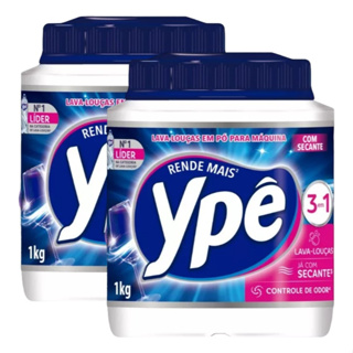 Kit 2kg Sabão Detergente Para Máquina De Lavar Louças Em Pó Ypê 3 em 1 Com Ação Secante em Oferta na Shopee