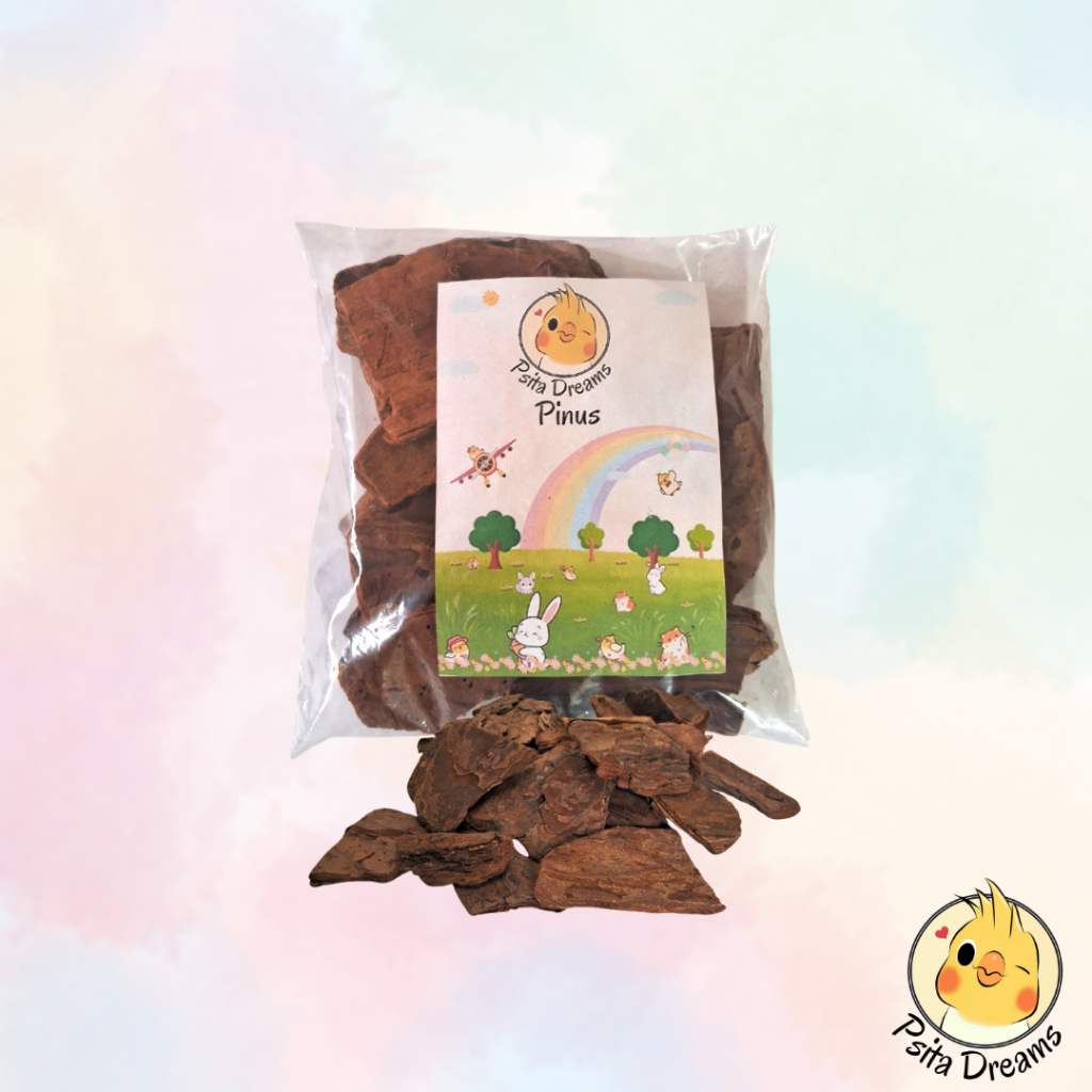 Refil de Casca de Pinus para Forrageamento Calopsita, Agapornis, Coelho, Hamster, Porquinho da Índia, Roedores