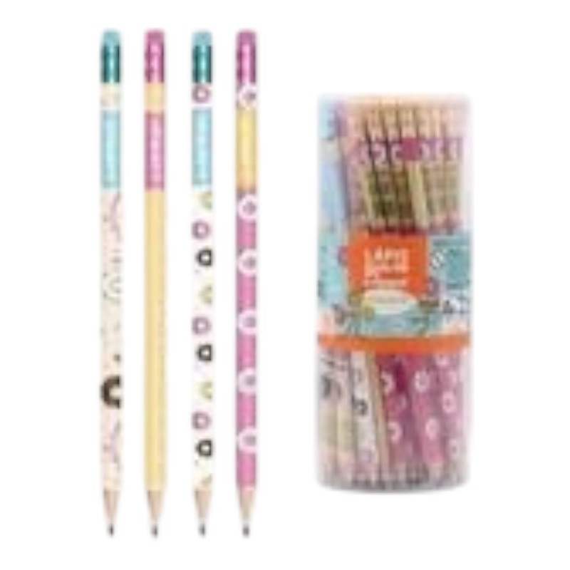 Lápis Preto HB Donut Leo&Leo Sortido - Conforto e Qualidade para Escritório e Estudo em Oferta na Shopee