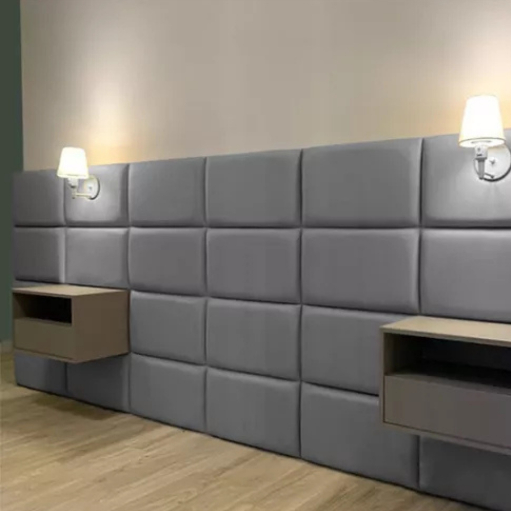 Cabeceira para Cama Casal Box Placa 40x30 Peças Autocolante Modulada Estofada Casal Queen ...