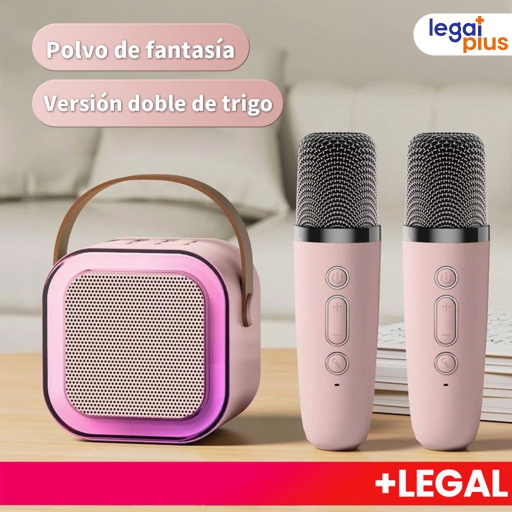 Alto-falante Bluetooth Caixa De Som C/ Microfone com Luzes LED Karaokê Brincadeira Família Crianç