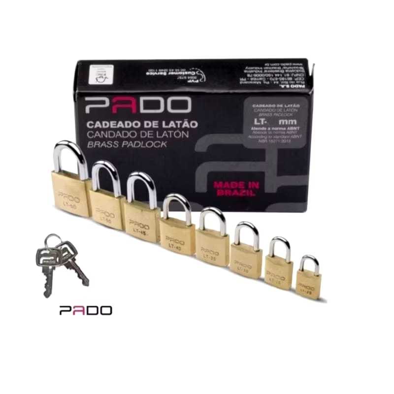 CADEADO PADO PORTÃO LATÃO 20MM 25MM 30MM 35MM 40MM 45MM E 50MM