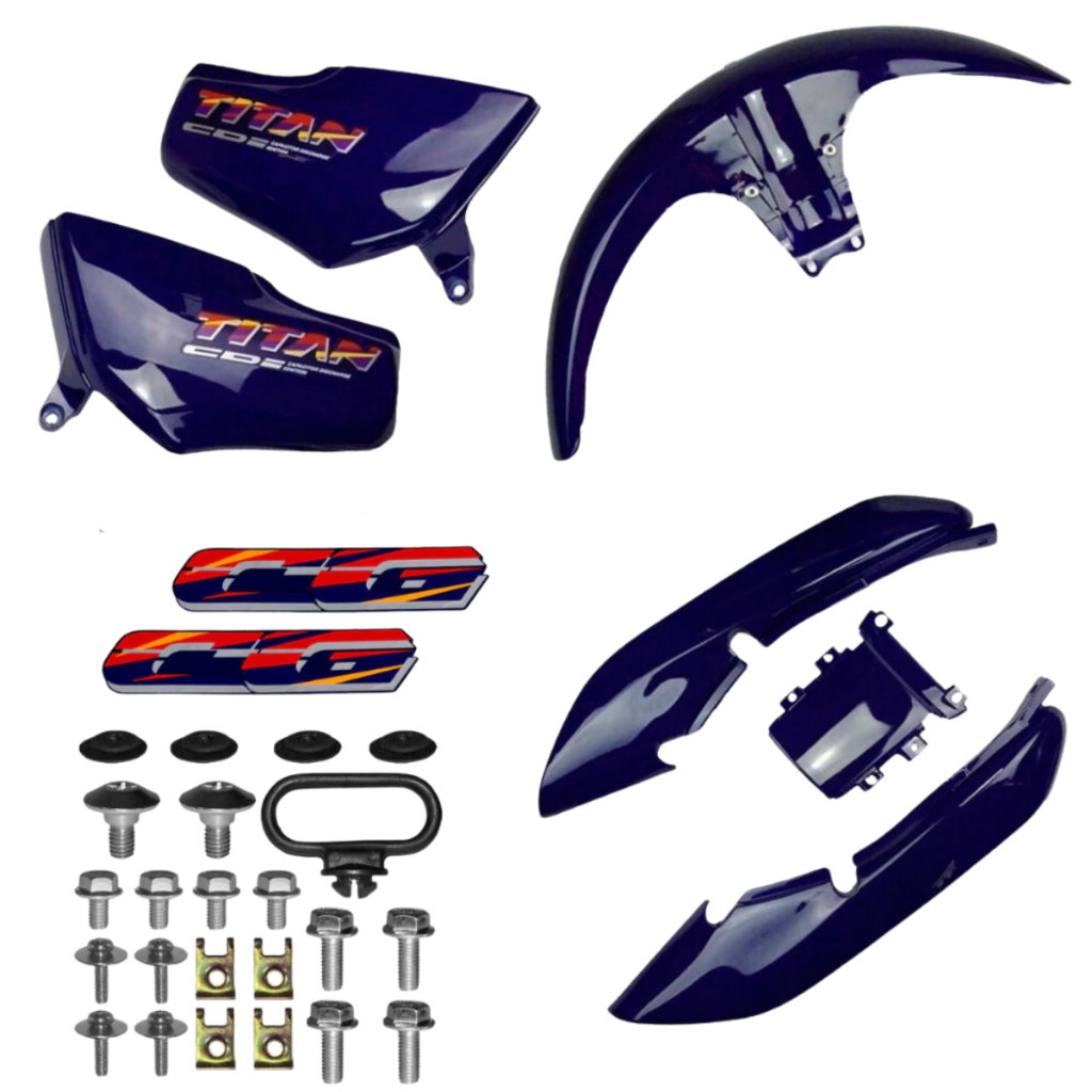 Kit Carenagem Cg Titan 125 Azul 95 96 97 98 99 + Adesivos e Parafusos em Oferta na Shopee