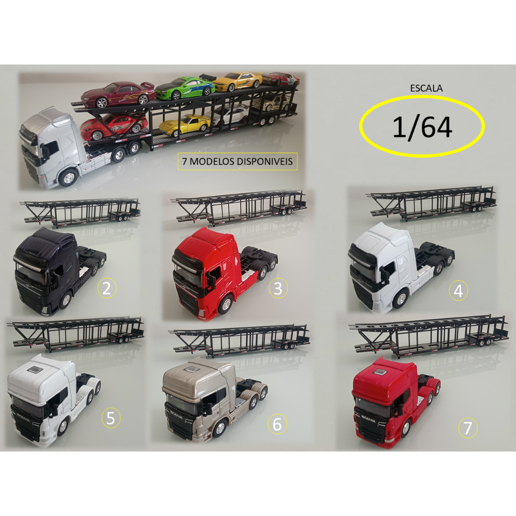 Miniatura caminhão Cegonha 1:64