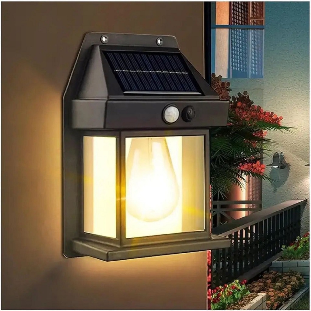 Luminaria Solar Com Sensor de Movimento Parede Lâmpada LED, 3 Modos De Iluminação, À Prova D'água em Oferta na Shopee