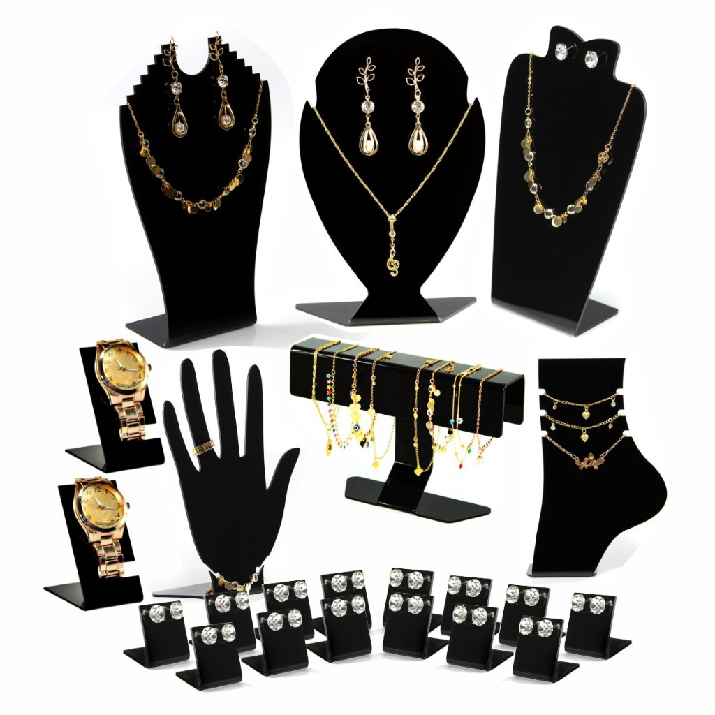 kit Expositor Mostruário de Joias Colares Brincos Anel   para Lojas Vitrine  Escolha Seu Modelo