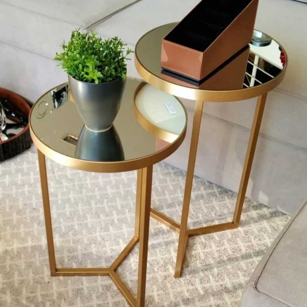 Conjunto de Mesa Lateral com Espelhos para Decoração em Oferta na Shopee