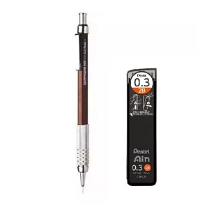 Lapiseira Pentel Graphgear 500 0,3mm +  grafite Ain  03 2b em Oferta na Shopee