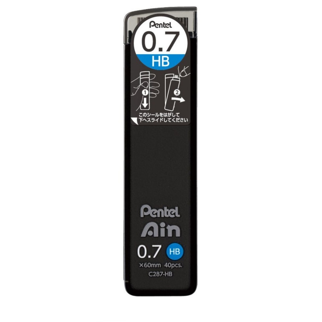 Pentel -grafite Ain 0,7mm H B - Tubo Com 40 Grafites