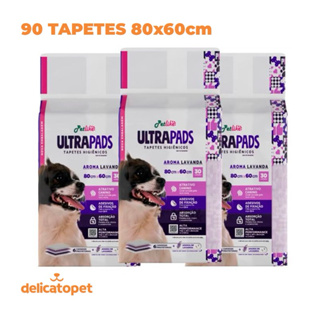 Tapete Higiênico Para Cães Ultra Pads Lavanda 80x60cm c/90un Pet Like em Oferta na Shopee