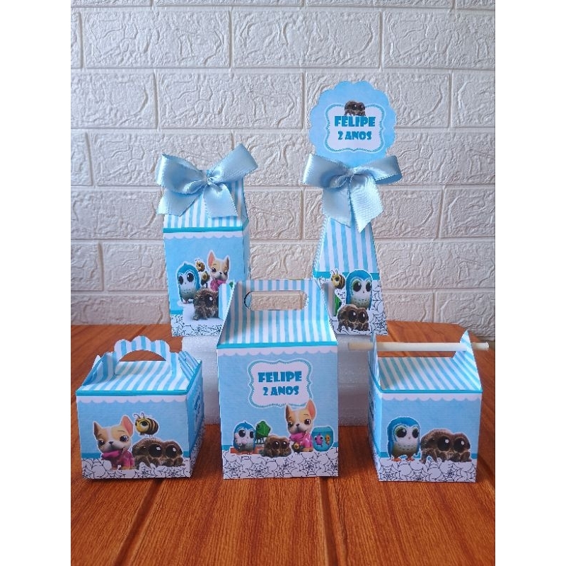 PEGUE E MONTE - Kit Caixinhas Personalizadas Lucas a Aranha para aniversário e evento/ Lembrancinha/ Festa Papelaria