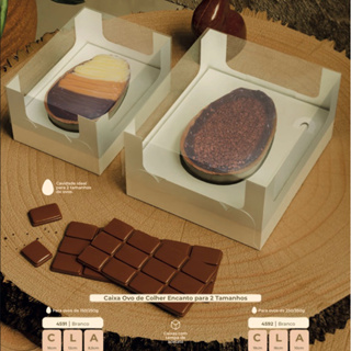 10~40 CAIXAS OVO DE PÁSCOA AJUSTÁVEL COLHER 150/250/350g IDEIA BRANCA / KRAFT OFF em Oferta na Shopee