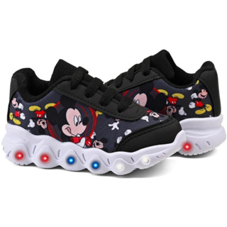 Tênis Infantil Mickey Mouse Com Led Pisou Piscou Super Macio e Leve em Oferta na Shopee
