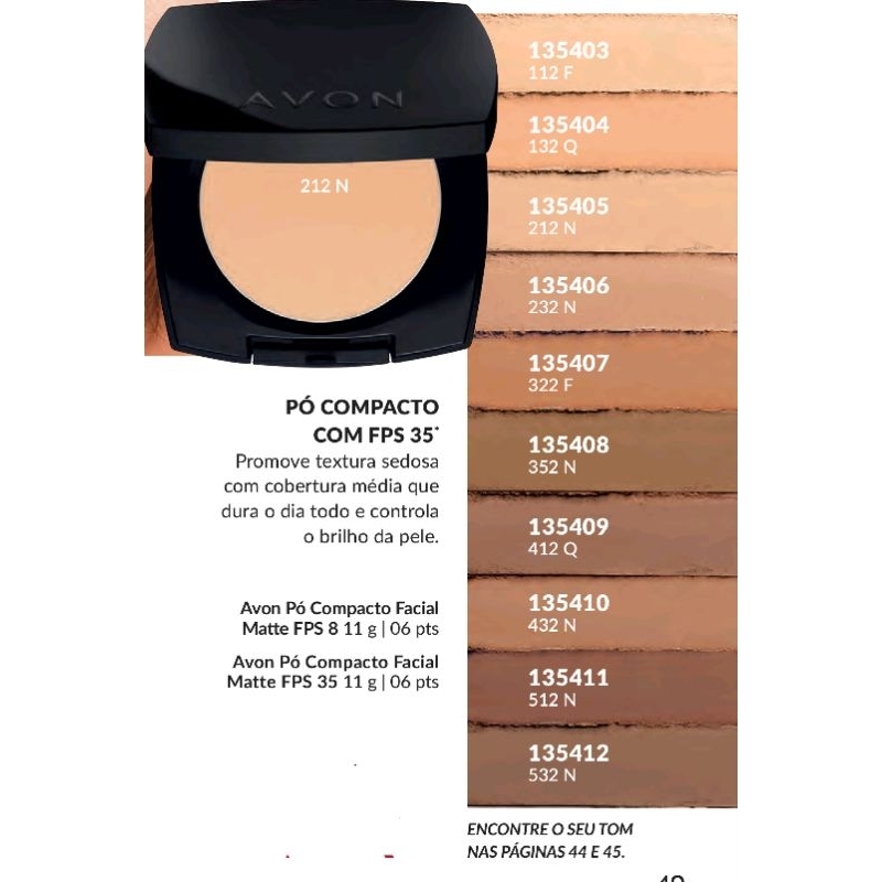 Pó compacto Facial Avon 11g em Oferta na Shopee