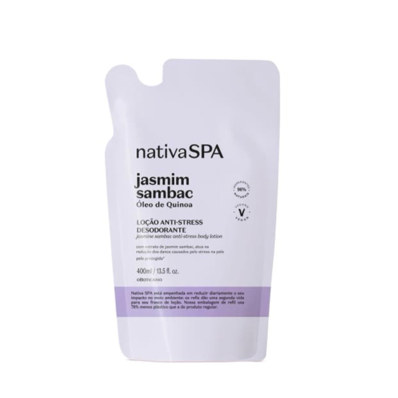 Refil Loção Hidratante Desodorante Corporal Anti-stress Nativa SPA Jasmim Sambac 400ml