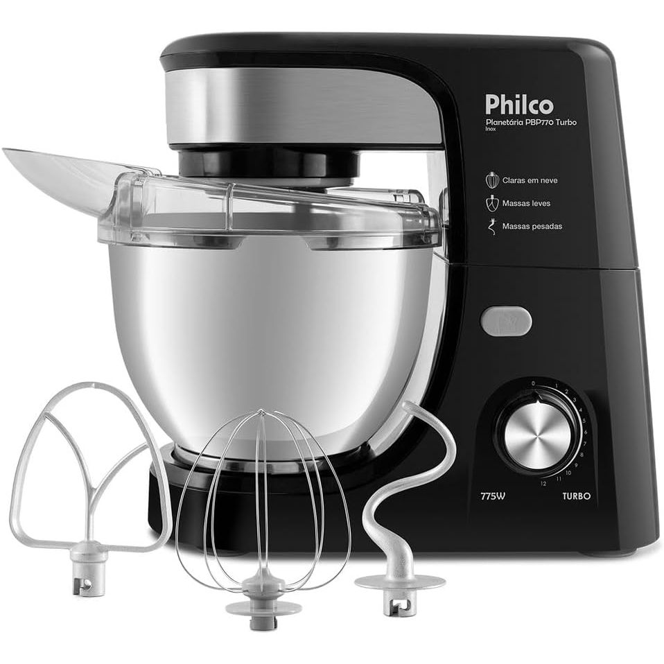 Batedeira Planetária Philco PBP770PI Turbo Inox 775W