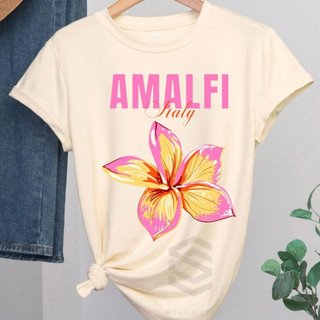 Camiseta Estampas Verão AMALFI ITALY Feminina Estilosa