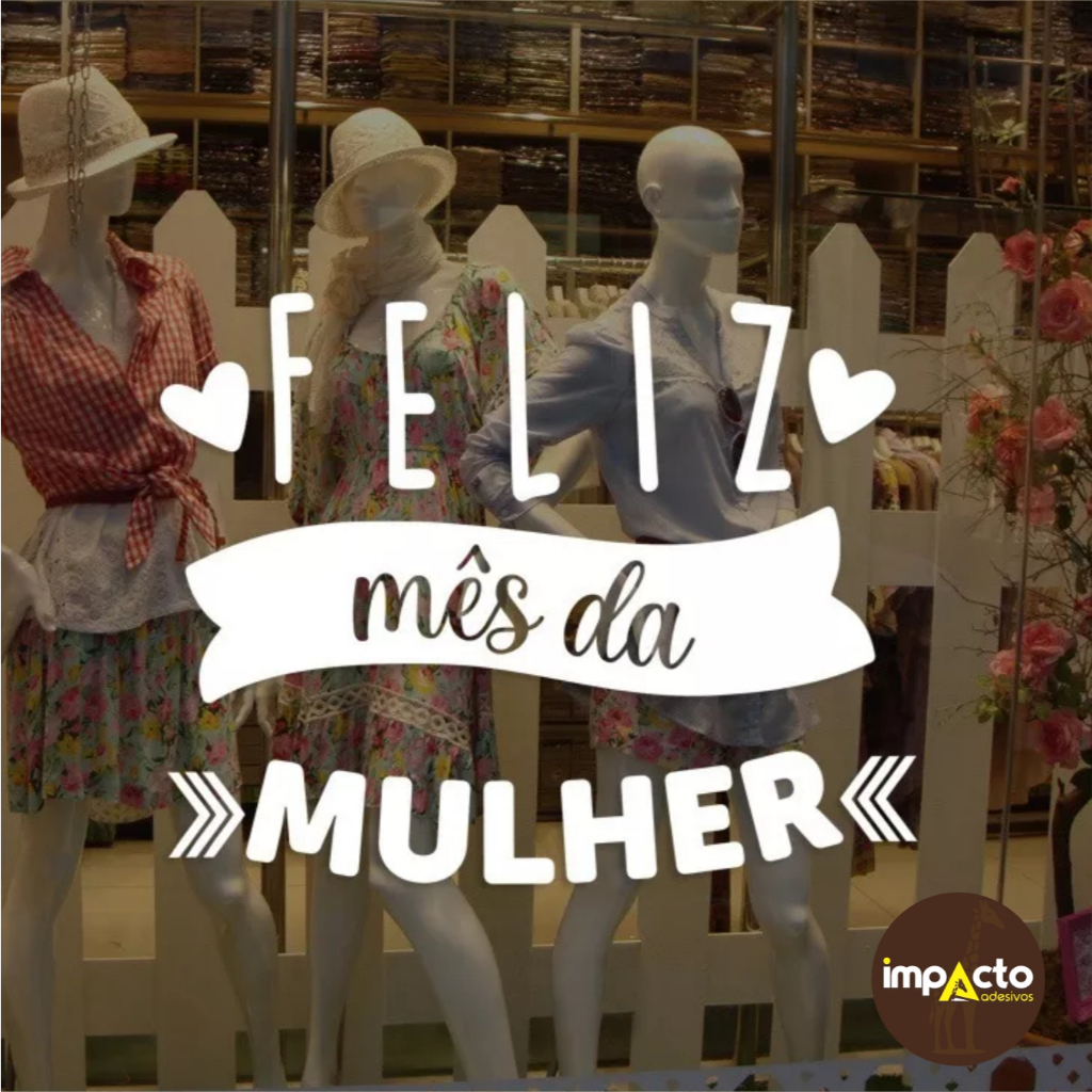 Adesivo Vitrine Mês da Mulher - Corações, 8 de março, Dia da Mulher, Loja, Shopping, Comércio em Oferta na Shopee