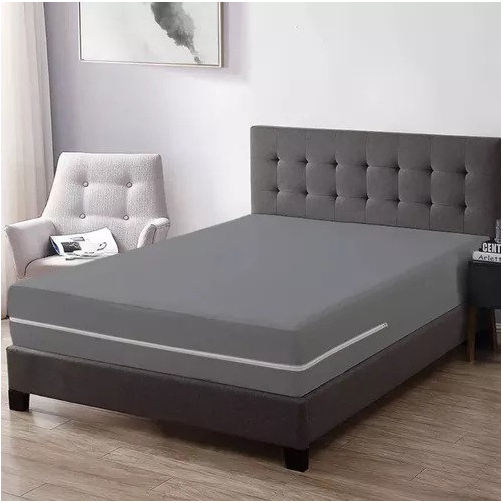 Capa Protetora de Colchão Cinza Para Cama Box Solteiro Casal Queen com Zíper Antiácaro Resistente em Oferta na Shopee