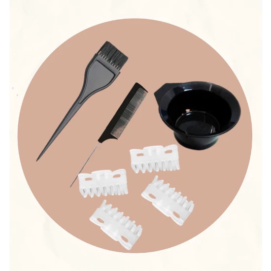 Kit Para Pintura de Cabelo 7 Peças Pote Pincel Prendedores Pintura Cabelo Hair Casa — imagem 2 de 2
