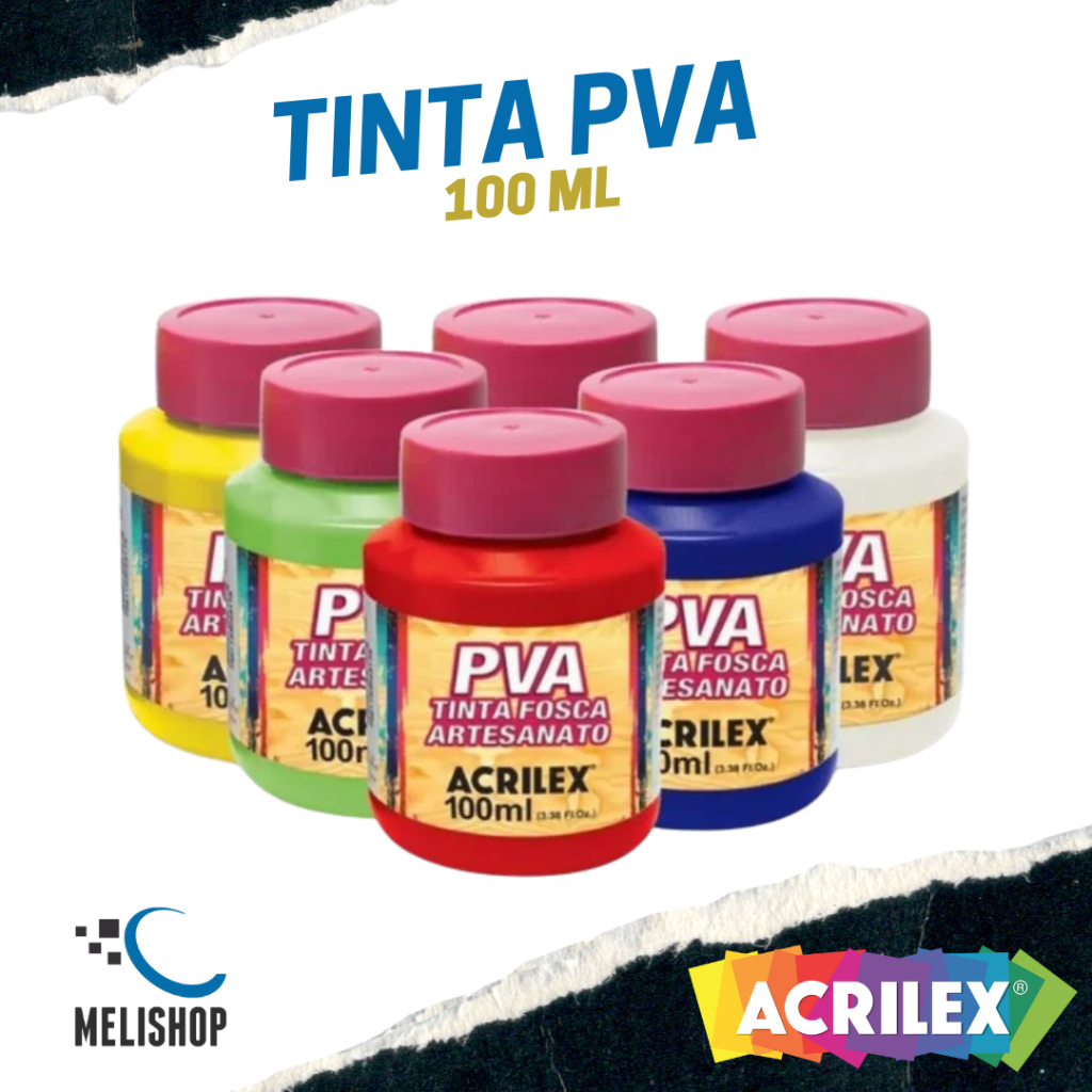 Tinta PVA 100ml Acrilex - Tinta para artesanato - Original
