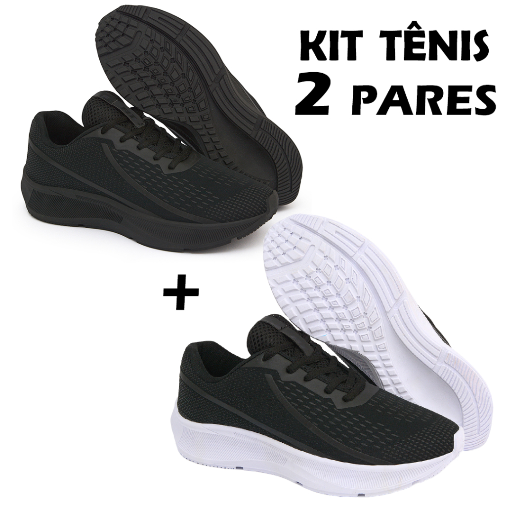 Kit 2 Tênis esporte unissex Lançamento Mais Vendido Promoção Oferta