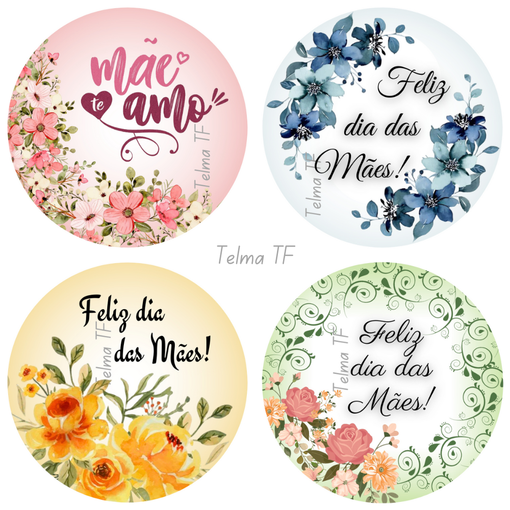 120 | 60 Adesivos 5x5 cm Dia Das Mães Sortidos Redondos | Feliz Dia Das Mães | Mãe Te Amo em Oferta na Shopee