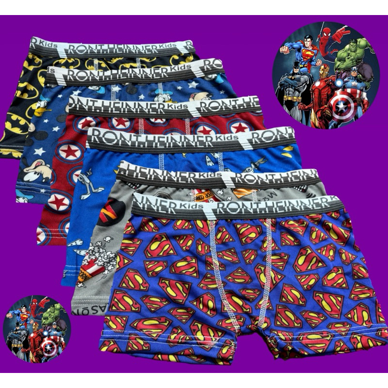 Kit 20 Cueca Infantil Boxer Heróis Menino Roupa Confortável Kids 1 a 8 Anos em Oferta na Shopee