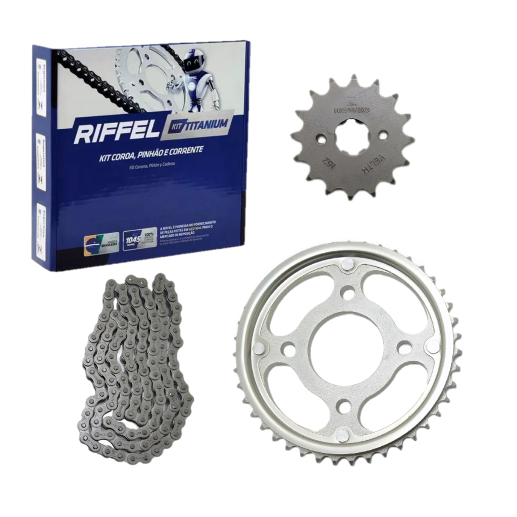 Kit Relação Cg Titan Start Fan 160 2022 Novo Original Riffel em Oferta na Shopee