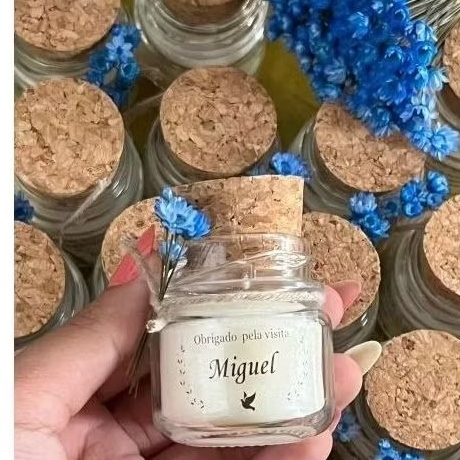 Imagem kit mini vela aromática vegana lembrancinha personalizada batizado/casamento /chá de bebê,batizado kit 10/15/20/30/40/50