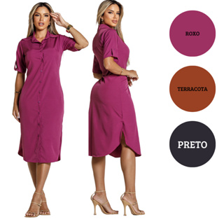 Camisão Vestido Feminino Elegante Camisao Preto Roxo Terracota Laranja Amamentação em Oferta na Shopee