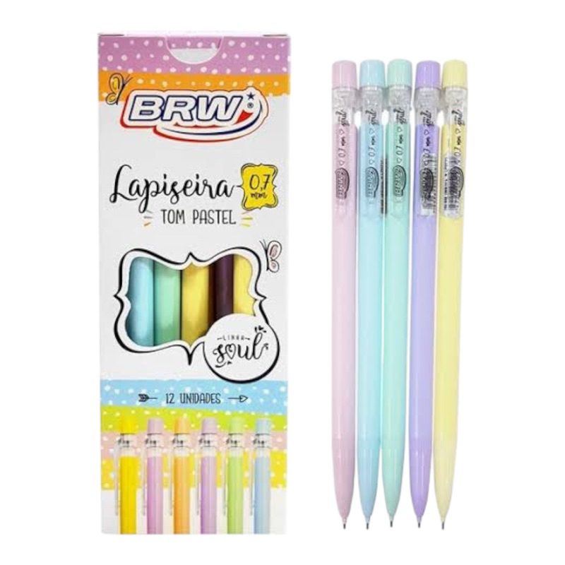 Lapiseira 0,7mm Soul Pastel BRW - Design Sofisticado e Confortável para Escritório e Estudo em Oferta na Shopee