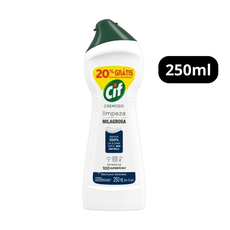 Cif Saponáceo Cremoso, Limpeza Milagrosa Desengordurante e Multiuso Original 250ml
