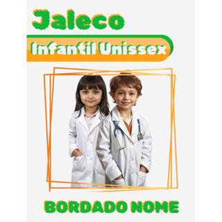 Jaleco Infantil com Nome Bordado em Oferta na Shopee