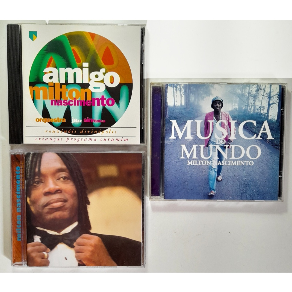 3 cds. Milton Nascimento, Música Do Mundo + Amigo  + Crooner. Seminovos.
