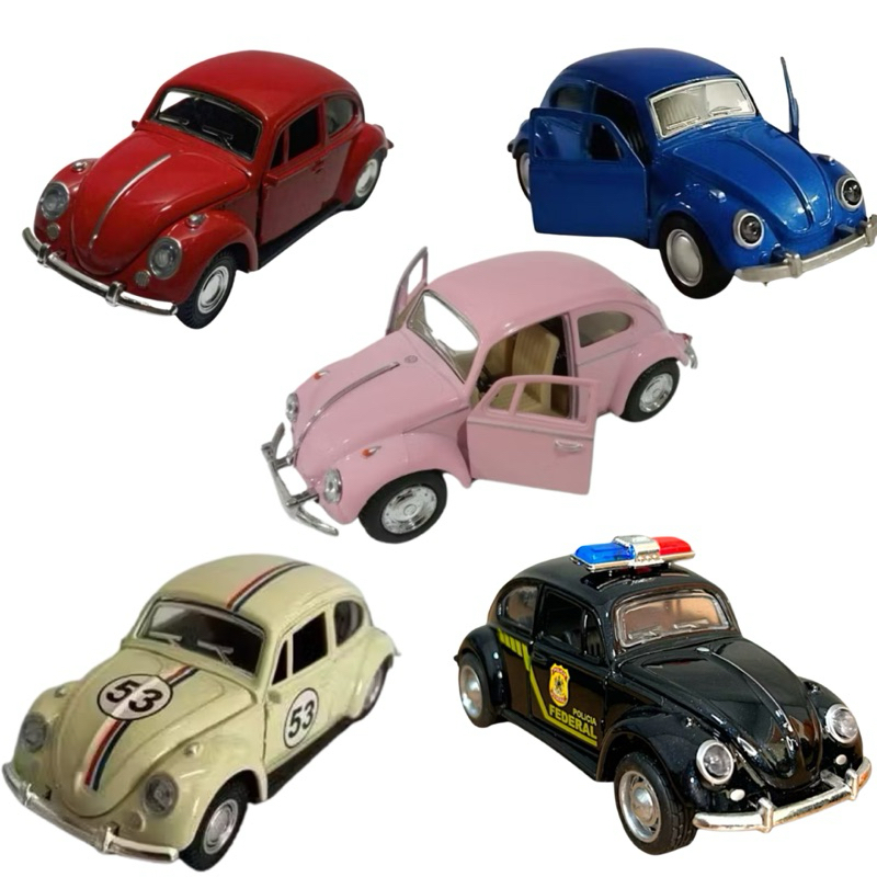 Miniatura Fusca Policia Federal  Fusca Herbie 1:36 Metal 12cm Colecionável