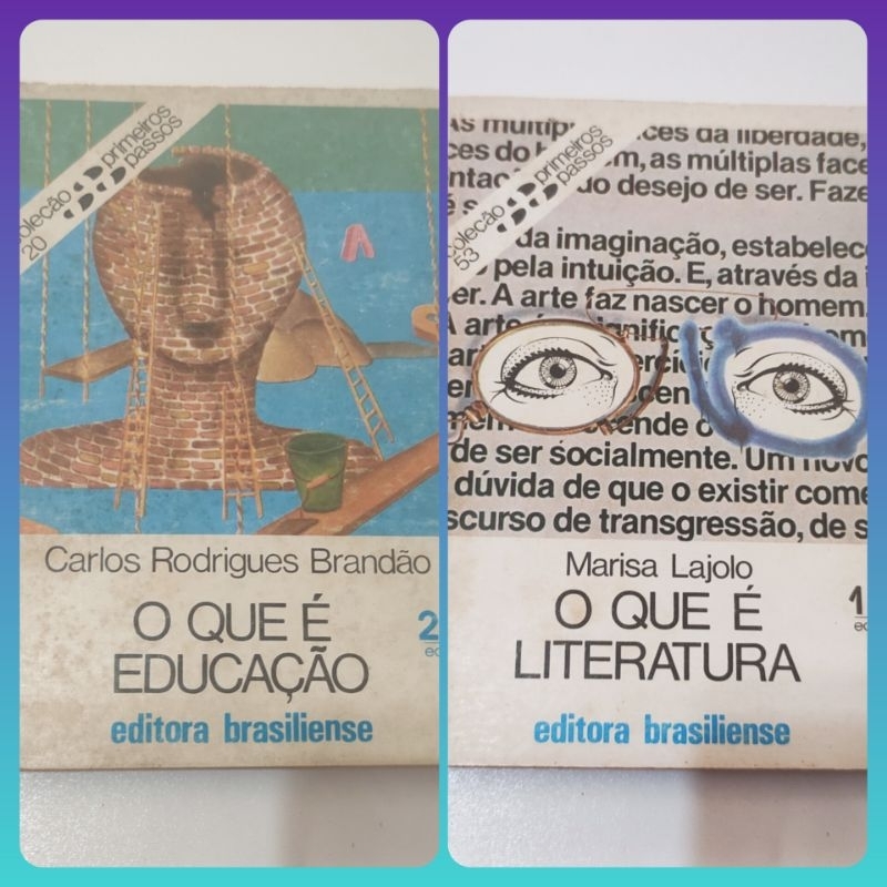 2 Livros Primeiros Passos - O que é Educação, e O que é Literatura - Pedagogia