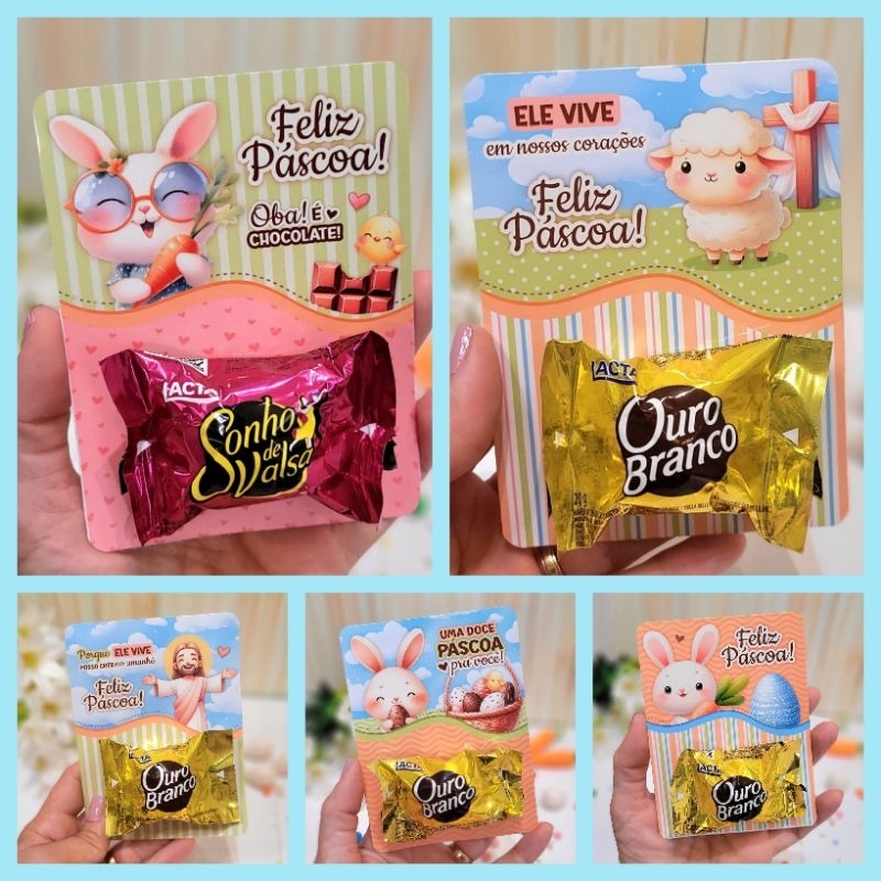 50 cards cartão para mimo páscoa ( bombom /chocolate ) NÃO ACONPANHA CHOCOLATE