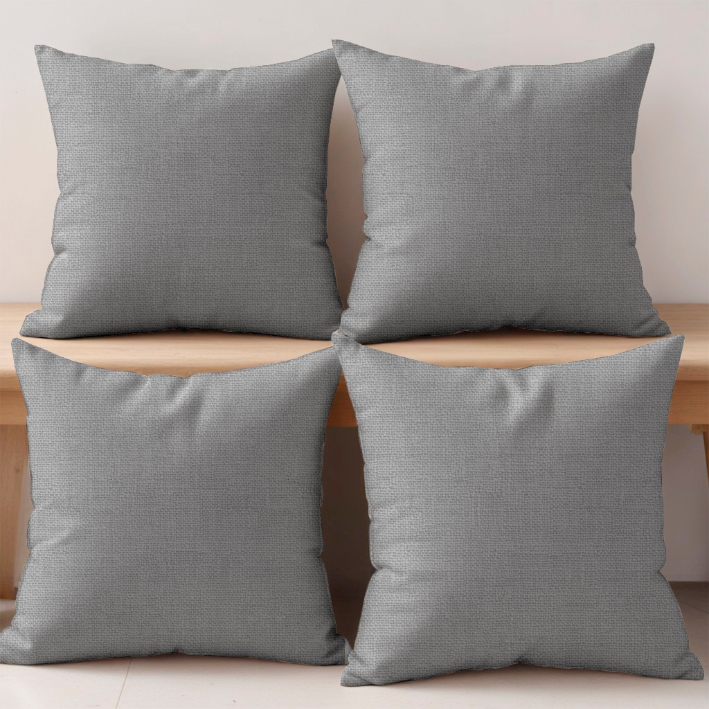 4 Capas Almofadas Jacquard Linho 45x45cm Cinza em Oferta na Shopee