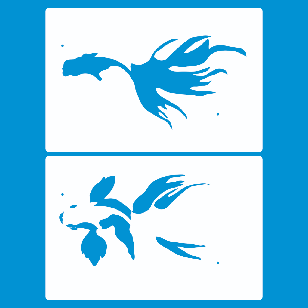 Stencil 12 X 18 PEIXE BETA Molde Vazado Pintura Tecido Mdf Madeira Parede Camiseta Pano Prato