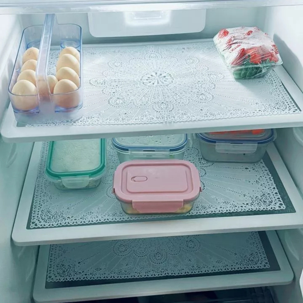 Toalhas de Geladeira com 3 Forro de Geladeira PVC Renda em Oferta na Shopee