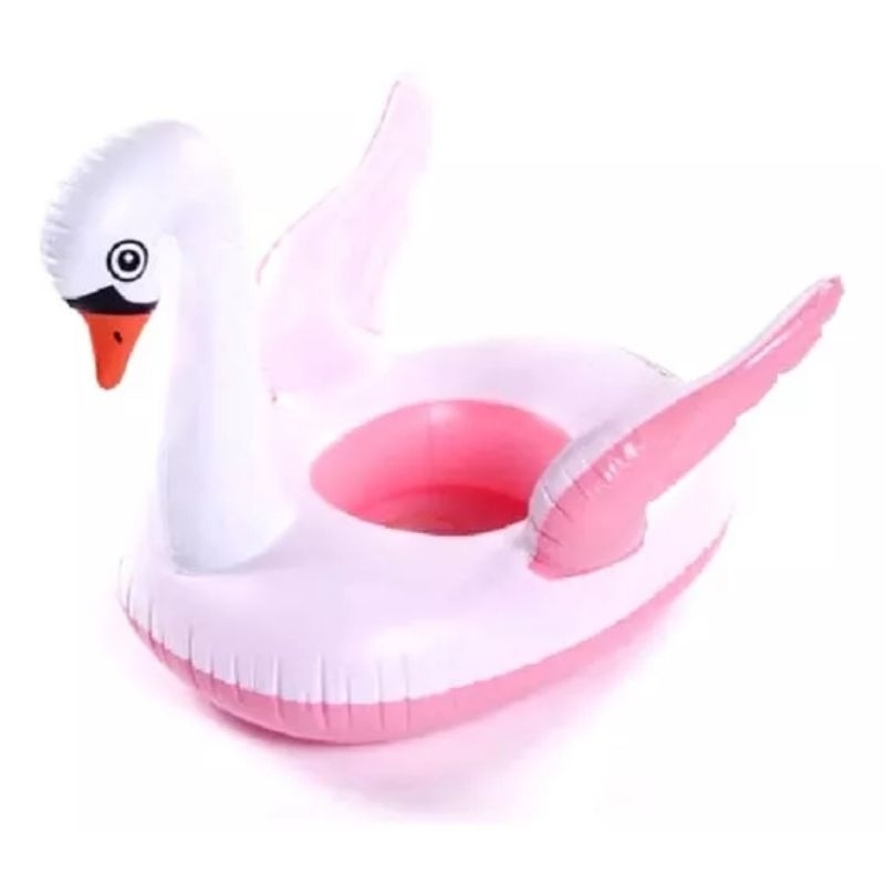 Boia Bote Cisne Inflável Infantil Fralda Alça Piscina