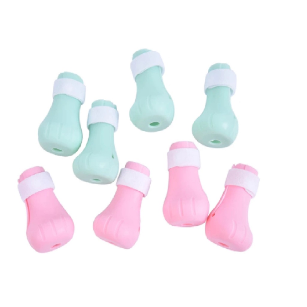 4 Botinhas Sapatos Confortavel Anti Arranhão De Silicone Para Banho Em Gatos Pet Diversas Cores
