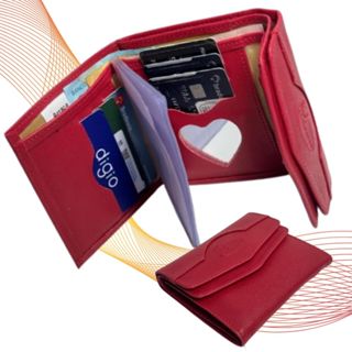 Carteira Feminina com Porta Batom Cartões Dinheiro Documentos Espelho em Oferta na Shopee