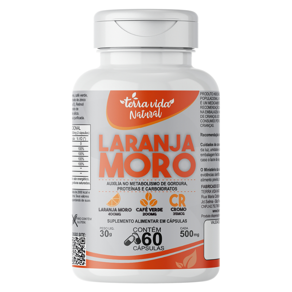 Laranja Moro + Café Verde + Cromo e vitaminas da terra vida natural