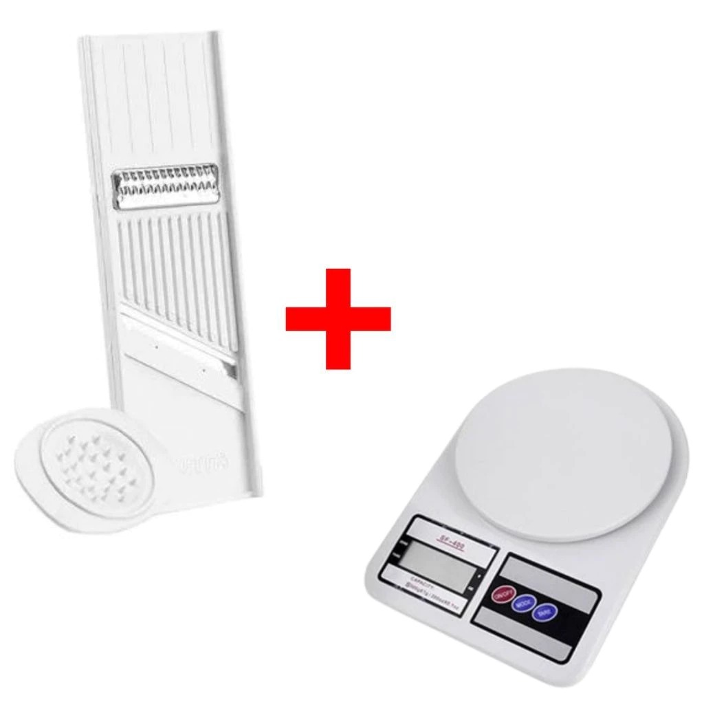 Kit Balança Digital 10Kg + Cortador Ralador no Saquinho Keita - S&V