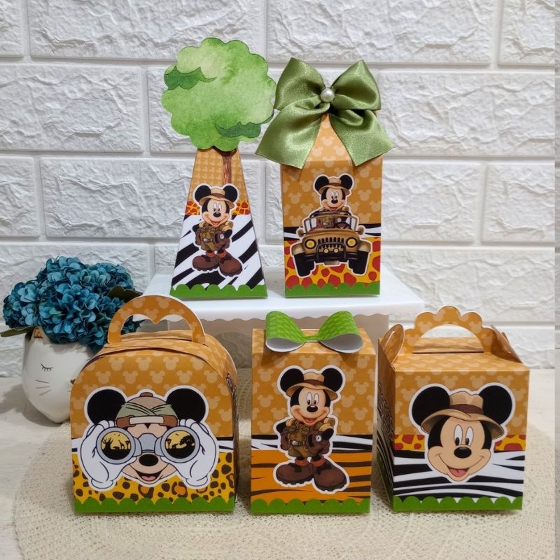 PEGUE E MONTE Kit Personalizados MICKEY SAFARI 2.0 Lembrancinha Festa Aniversário