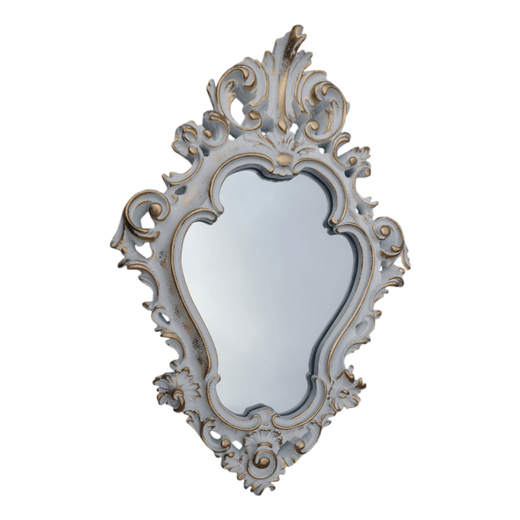 Espelho Decorativo Veneziano Parede Moldura Resina 50x34cm Vintage Provençal Retrô Sala
